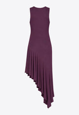 Alaïa Asymmetric Fluid Midi Dress Purple AA9R3005J090CCO/S_ALAIA-571