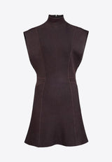 Alaïa Silk Knit Mini Dress Burgundy AA9R2939K193CSI/S_ALAIA-413