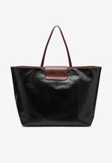 Versace Large Vivian Coated Canvas Tote Bag Black 10241041A17863/S_VERSA-2B0AJ