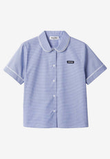 Miu Miu Vichy Check Poplin Shirt Light Blue MK2016SOOO187G_F0AZ1