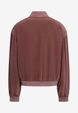 Versace Silk Zip-Up Bomber Jacket Purple 10248901A18101/S_VERSA-1LK80