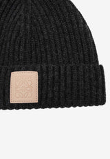 Loewe Anagram Patch Cashmere Beanie Black KSA9OT1X01UWS/T_LOEW-1100
