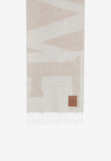 Loewe Logo Jacquard Cashmere Scarf Beige FSA3SS1W04DWS/T_LOEW-2279
