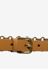Miu Miu City Calfskin Logo Belt Caramel 5CC7052IBW_F098L