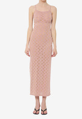Marine Serre Moon Devore Semi-Sheer Midi Dress Pink WDR460ACKN-I0545-PK00
