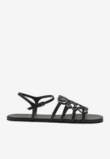 Loewe Petal Anagram Leather Sandals Dark Brown LPEA465X14LE/S_LOEW-3110