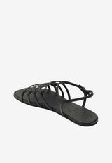 Loewe Petal Anagram Leather Sandals Dark Brown LPEA465X14LE/S_LOEW-3110