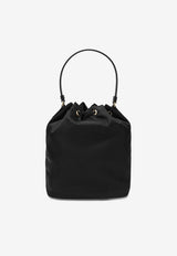 Prada Triangle Logo Duet Bucket Bag Black 1BH038UOPRV44/T_PRADA-F0002