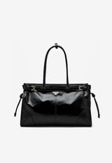 Prada Large Bonnie Leather Shoulder Bag Black 1BA433MOO2CYR/T_PRADA-F0002