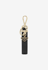Prada Saffiano Leather Triangle Keyring Black 1PP185053/T_PRADA-F0002