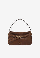 Miu Miu Aventure Nappa Leather Shoulder Bag Brown 5BC182OOO2BBL/S_MIU-F0316