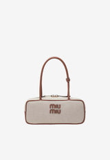 Miu Miu Small Beau Canvas Shoulder Bag Beige 5BB173OWMACRN/S_MIU-F062F