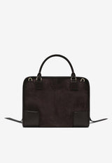 Loewe Large Amazona 180 Suede Top Handle Bag Brown A039ASRX03SUE/S_LOEW-0018
