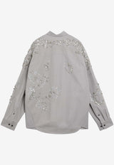 Dries Van Noten Oversized Sequined Shirt Gray 107593309/S_DRVNO-800