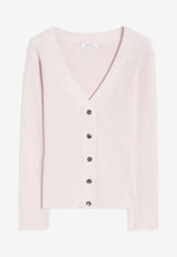 Max Mara Gioiosa Ribbed Knit Cardigan Pink 2611361041650MXMGIOI_015