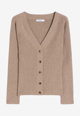 Max Mara Gioiosa Ribbed Knit Cardigan Beige 2611361041650MXMGIOI_006