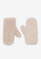 Max Mara Ombrat Teddy Mittens Beige 2614561041600MXAOMBR_001