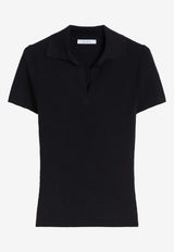 Max Mara Albero Rib Knit Polo T-shirt Blue 2611361171650MXMALBE_004