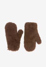 Max Mara Ombrat Teddy Mittens Brown 2614561041600MXAOMBR_007