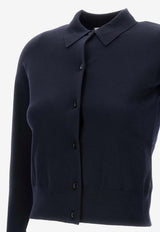 Max Mara Medeola Wool-Blend Buttoned Cardigan Blue 2611341061650MXMMEDE_004