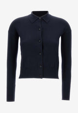 Max Mara Medeola Wool-Blend Buttoned Cardigan Blue 2611341061650MXMMEDE_004