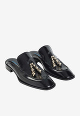Edge Brushed Leather Flat Mules
