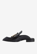 Edge Brushed Leather Flat Mules