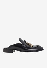 Edge Brushed Leather Flat Mules