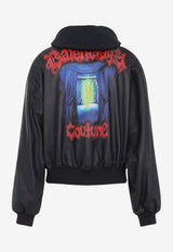 Salon De Couture Print Leather Jacket