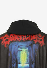 Salon De Couture Print Leather Jacket