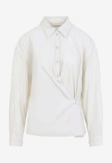 Straight Collar Twisted Shirt