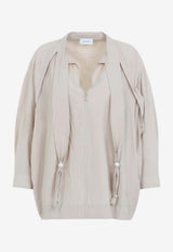 V-neck Scarf Blouse