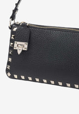 Small Rockstud Grained Leather Shoulder Bag