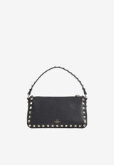 Small Rockstud Grained Leather Shoulder Bag