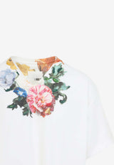 Floral V-neck T-shirt