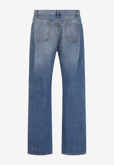 Straight-Leg Distressed Jeans