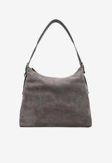 Belted Suede Hobo Bag