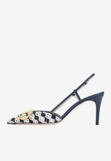 VLogo 80 Crochet Knit Slingback Pumps