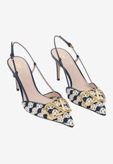 VLogo 80 Crochet Knit Slingback Pumps