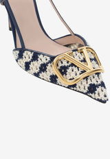 VLogo 80 Crochet Knit Slingback Pumps
