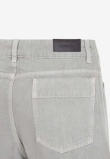 Logo Patch Curved-Leg Pants