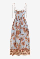 Aster Corset Floral Midi Dress