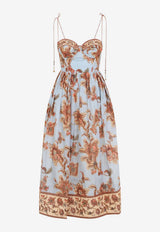Aster Corset Floral Midi Dress