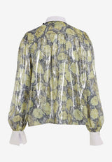 Après L’hiver Poppies Print Lurex Blouse