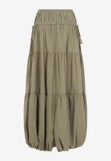 Gathered Midi Bubble Skirt