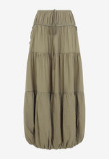Gathered Midi Bubble Skirt