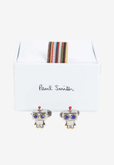 Robot Striped Cufflinks