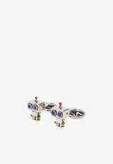Robot Striped Cufflinks