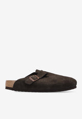 Birkenstock Boston Suede Clogs Brown 660463 0-MOCCA