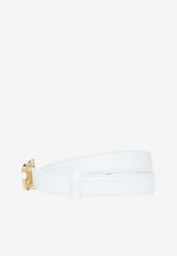Dolce & Gabbana DG Logo Leather Belt White BE1447 AW576-80002